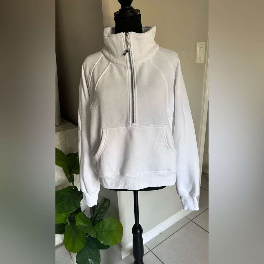 White Scuba Quarter-Zip Pullover Sweatshirt NWOT